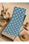 Petrol Blue Fish Scale Wave Geometric Patterned 70X150 Beach Towel - Cotton Bath Towel - 5