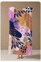 Pink Purple Abstract Leaf and Face Pattern 70X150 Beach Towel - Digital Printed Bath Towel - 4