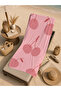 Powder Pink Minimal Cherry Patterned 70X150 Beach Towel - Digital Printed Fade-Resistant Bath Towel - 5