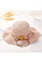 Children's sun protection straw hat set: beach + clutch bag - pink - 3