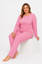 Plus size seasonal pointelle floral pajama set - 3