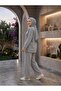 Women's Islamic Clothing Modal Fabric Self-Adhesive Single Line Detailed Crew Neck Top and Bottom Set - 4