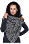 Triangle scarf printed wool warm retro button. - 3