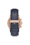 Men's Rose Gold Stainless Steel Watch, Blue Leather Band | Trn-43rglb - 5