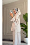 6600 - Stylish Comfortable Viscose Soft Interlock Fabric Hooded Button Detail Women's Set - 3