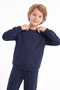 Boy's Plain Crew Neck Double Pocket Tracksuit Set - 5