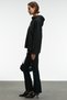 Camellia Women's Comfort Fit Black Sweatshirt with Embroidered Front, Slit Hem and Hood - 5