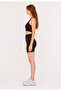 U Neck Bustier and Push up Shorts Sport Leggings Set - Brown / 1920-1950 - 2