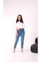 Women's Blue Plus Size High Waist Skinny Leg Blue Denim Jean Pants - 4