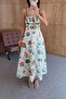 Green Piping Figured Dress - 4