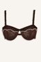 Embroidered Lace Detailed Tulle Unlined Non-Padded Underwire Balconette Bra H0509Ax26Sp