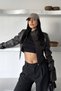 Women's New Season Corset Detail Cropped Leather Jacket - 3
