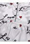 White Graphic Print Shirt and Shorts Pajama Set - 4