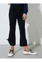 Girls Black Ribbed Knit Flared Leggings with Bow Detail