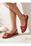 Brown Bow Details Satin Flat Sandals - 7