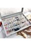 Earring storage box 40-pair velvet transparent lockable dustproof. - 5
