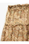 Patterned, Layered, Loose-Fit, Below-Knee Chiffon Skirt with Elastic Waistband - 7