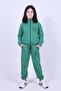 Girl's Sr Printed Stand Collar Double Pocket Zippered Tracksuit Set - 3