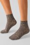 Women's Gray Snakeskin Patterned Thin Transparent Socks - 3