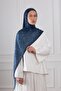 Ethnic Floral Patterned Soft Shawl Indigo - 3