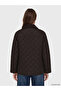 Brown Velvet Shirt Collar Women's Puffer Coat - 5