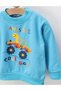 Bluza plusata Awesome, turcoaz - 2