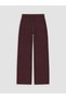 Ozmarka New Season Burgundy High Waist Straight Fit Women's Jean Trousers - 7