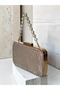 Rosegold Pearl Handle Striped Laser Patterned Women Evening Dress Bag Wedding Engagement Graduation - 4