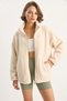 Women's Pocket Detailed Zippered Lined Stand Collar Plush Cream Coat - 4