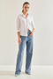 Women's Laser Cut Ice Blue Pants - 2