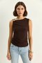 Women's Saran Acı Brown Blouse with Metal Accessories and Waist Draping Detail