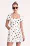 Women's Maevanew Short Sleeve Polka Dot Mini Woven Ecru Dress - 3