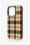 iPhone 14 Pro Compatible Cream Plaid Pattern Silicone Case - 3