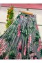Patterned Chiffon A-Line Skirt Lined - 2