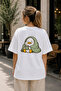 Premium Coffee Drinking Cute Duck Printed Oversize Unisex T-Shirt 100% Cotton White T-Shirt - 2
