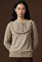  Hakim Yaka Ruffle Detail Ribbed Buttoned Knitted Jacquard Combed Cotton Long Sleeve Women's Blouse & Hijab Blouse - - 6