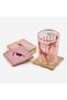 Animals Birdy Pink Mushroom Set of Four Coasters 10X10 cm - 2