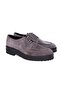 Gray Color Lace-Up Genuine Suede Leather Men's Shoes