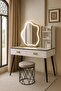 Harmony Homes Vanity Desk with LED Lighted Mirror – Makeup Table with Touch Sensor & Multiple Light Modes – 2 Drawers & 3 Storage Cabinets - 3