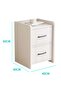 Modern Bedside Table, Simple Side Table Nightstand, Wooden Multifunction Storage Cabinet with 2 Drawers for Bedroom, 40*40*60cm, CT055, White - 3