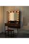 Dressing Table Vanity Style with Lighted Mirror Brown - 5