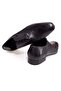 Black Color Lace-Up Genuine Leather Men's Shoes - 2