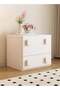 Multipurpose Use Modern Retro Style Minimalist Design Durable Solid Wood Bedside Table with Leather Wrapped Two Drawers Decorative Nightstand Storage Cabinet for Living Room Bedroom 48x37x50 - 5
