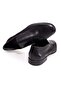 Black Color Laceless Genuine Leather Leather Sole Men's Shoes - 2