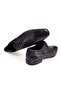 Black Color Lace-Up Genuine Leather Leather Sole Men's Shoes - 2