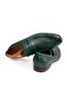 Green Color Laceless Genuine Leather Men's Shoes - 2