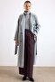 Oversize Low Sleeve Double Breasted Coat Light Gray 3173