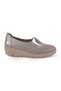 Women's Casual Shoes Genuine Leather Laser Cut Perforated Stone Detailed Wedge Sole Slip-On 26Y-825 - 2