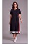Women's Short Sleeve Crew Neck Side Stripe Detailed Midi Viscose Dress - 4