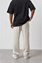 Men's Champ Stripe Detailed Baggy Sweatpants Beige - 3